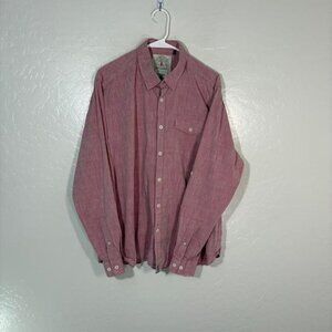 Barbour Nep Shirt Mens Large Red Long Sleeve Button Front Casual MSH3622RES1